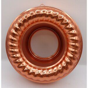 VTG. Mirro Copper Gelatin Mold 6 Cup Round Ring With Hanging Loop